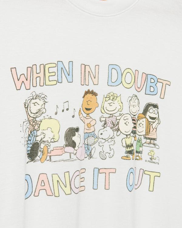 Junk Food Clothing Women's Peanuts Dance It Out Vintage Tissue Tee Vintage White
