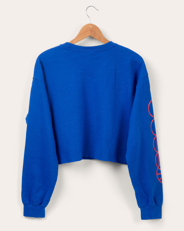 Junk Food Clothing Women's Philadelphia 76ers Cropped Fleece Royal