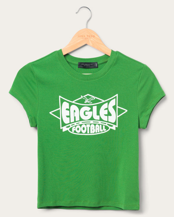 junk food clothing Women's Philadelphia Eagles Baby Tee Kelly