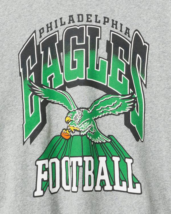 Junk Food Clothing Women's Philadelphia Eagles Block Crop Hoodie Heather Grey/Black