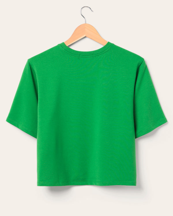 Junk Food Clothing Women's Philadelphia Eagles Color Block Crop Tee White/Kelly