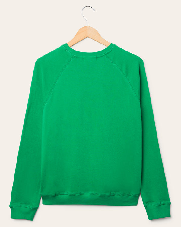 Junk Food Clothing Women's Philadelphia Eagles Football Raglan Crew Fleece Kelly