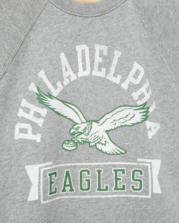 Junk Food Clothing Women's Philadelphia Eagles Raglan Fleece Tank Heather Grey