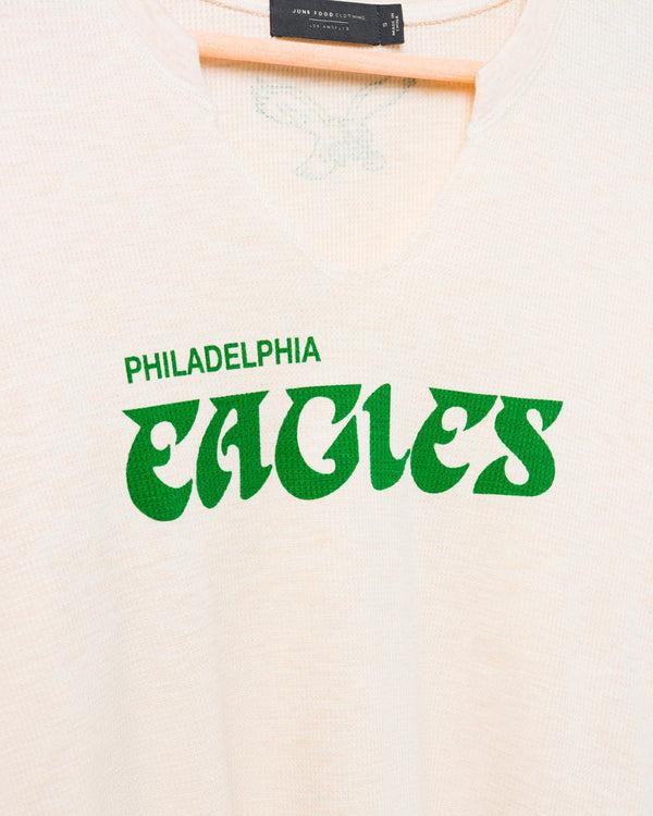 Junk Food Clothing Women's Philadelphia Eagles Sunday Crop Thermal Oatmeal
