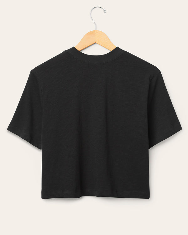 Junk Food Clothing Women's Philadelphia Eagles Thrill Mock Neck Crop Tee True Black