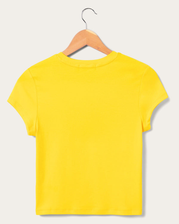 Junk Food Clothing Women's Pittsburgh Steelers Baby Tee Mustard