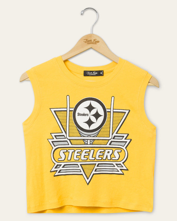 junk food clothing Women's Pittsburgh Steelers Field Goal Tank Mustard