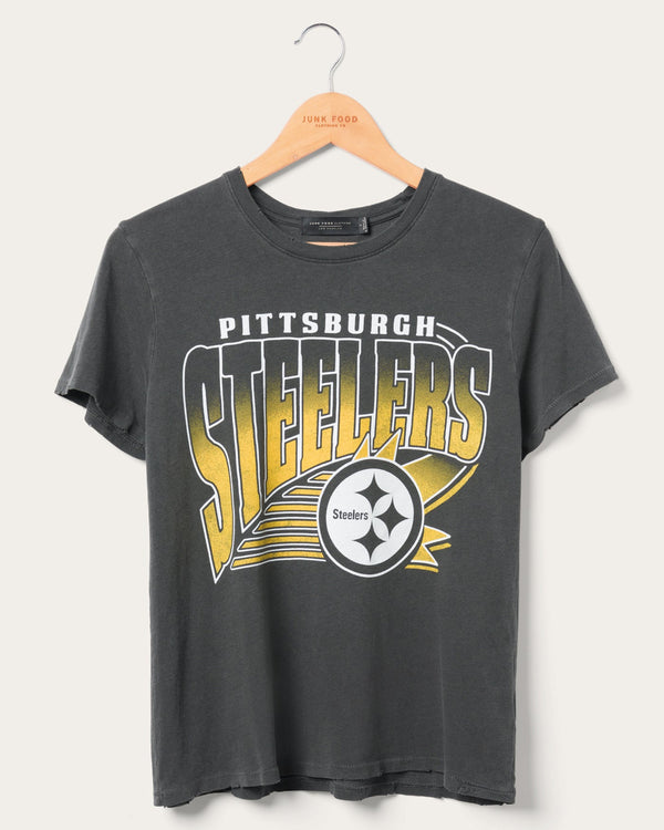 junk food clothing Women's Pittsburgh Steelers Vintage Tee Midnight