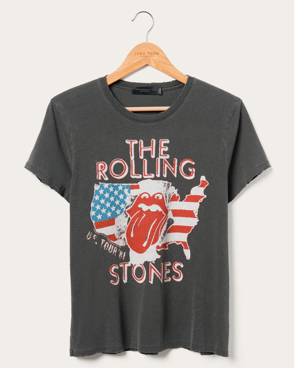 junk food clothing Women's Rolling Stones 1981 US Tour Vintage Tee Vintage Black