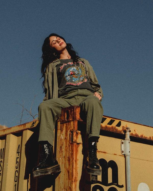 Junk Food Clothing Women's Rolling Stones '78 World Wide Tour Vintage Tee Vintage Black