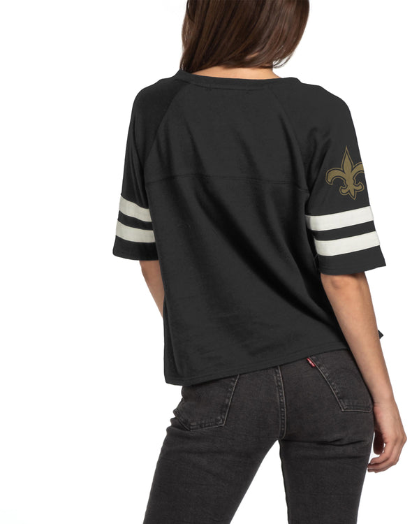 Junk Food Clothing Women's Saints Vneck Tee TRUE BLACK