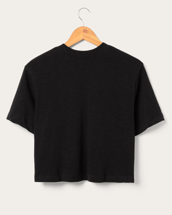 Junk Food Clothing Women's San Francisco 49ers Blitz Mock Neck Crop Tee Black