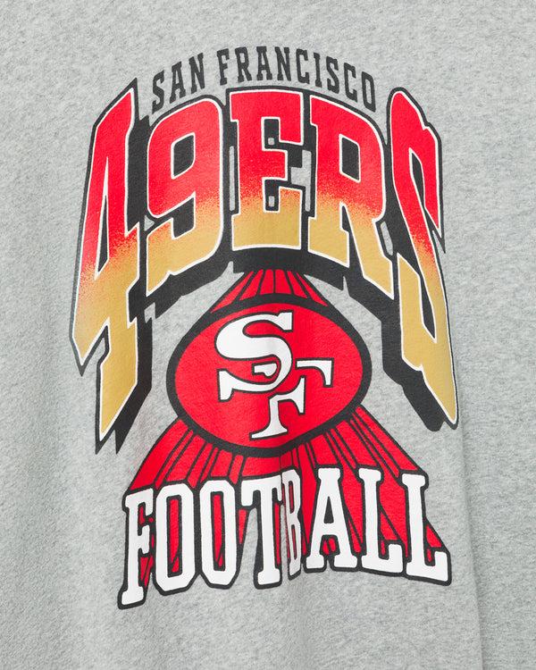 Junk Food Clothing Women's San Francisco 49ers Block Crop Hoodie Heather Grey/Black