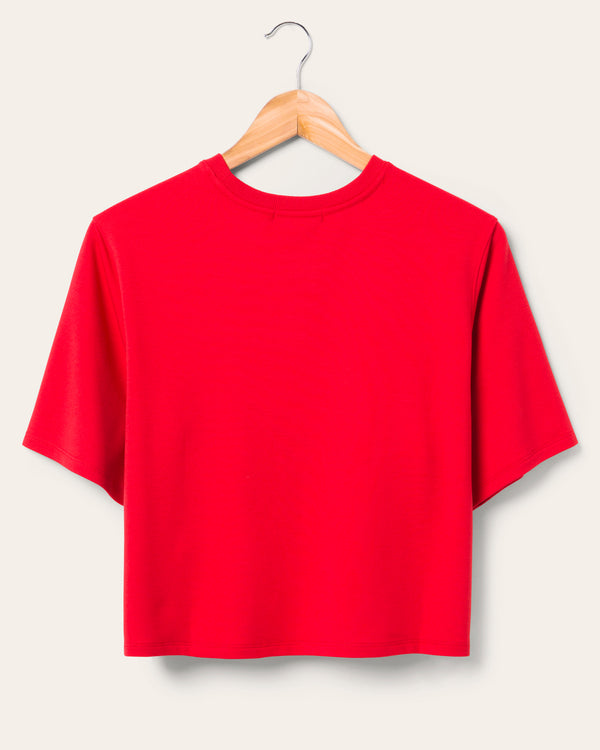 Junk Food Clothing Women's San Francisco 49ers Color Block Crop Tee White/Licorice