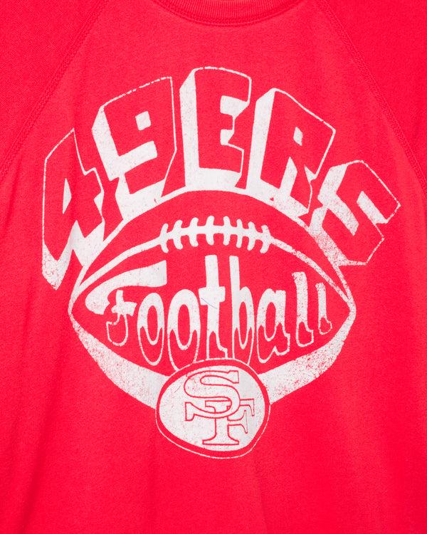 Junk Food Clothing Women's San Francisco 49ers Football Raglan Crew Fleece Licorice