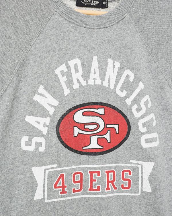 Junk Food Clothing Women's San Francisco 49ers Raglan Fleece Tank Heather Grey