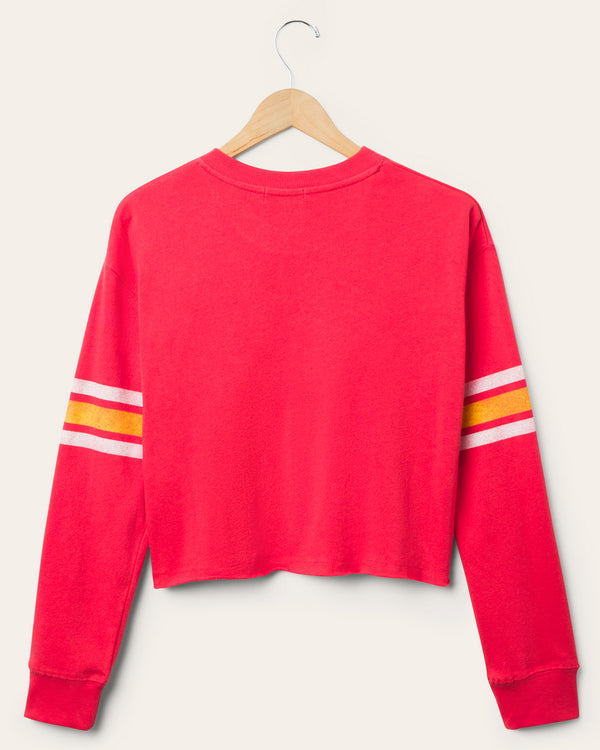 Junk Food Clothing Women's San Francisco 49ers Retro Crop Fleece Licorice
