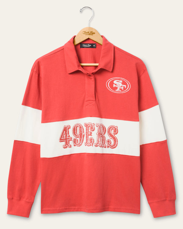 junk food clothing Women's San Francisco 49ers Rugby Long Sleeve Licorice