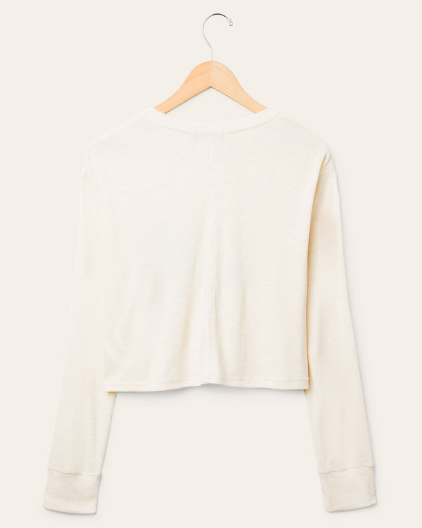 Junk Food Clothing Women's San Francisco 49ers Slant Crop Thermal Oatmeal