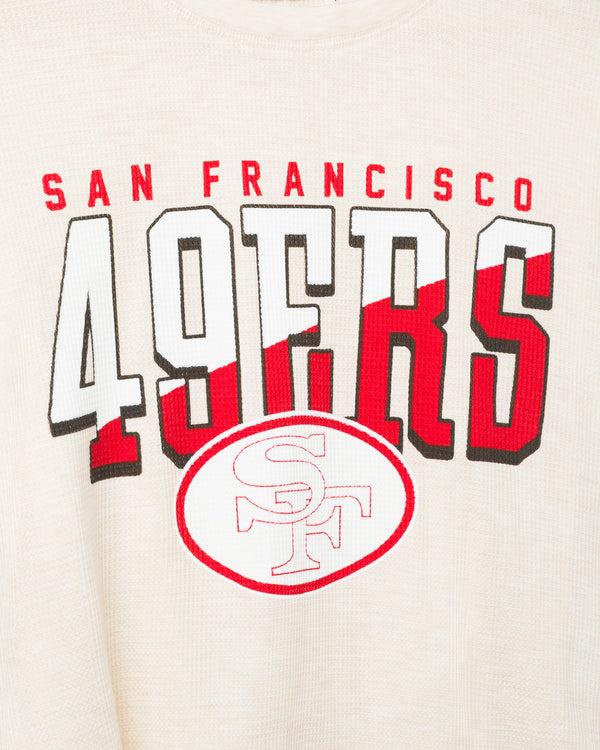 Junk Food Clothing Women's San Francisco 49ers Slant Crop Thermal Oatmeal