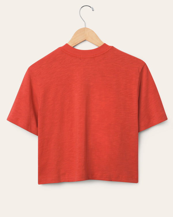 Junk Food Clothing Women's San Francisco 49ers Thrill Mock Neck Crop Tee Licorice