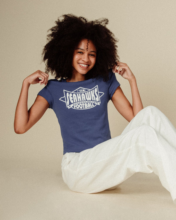 Junk Food Clothing Women's Seattle Seahawks Baby Tee Liberty