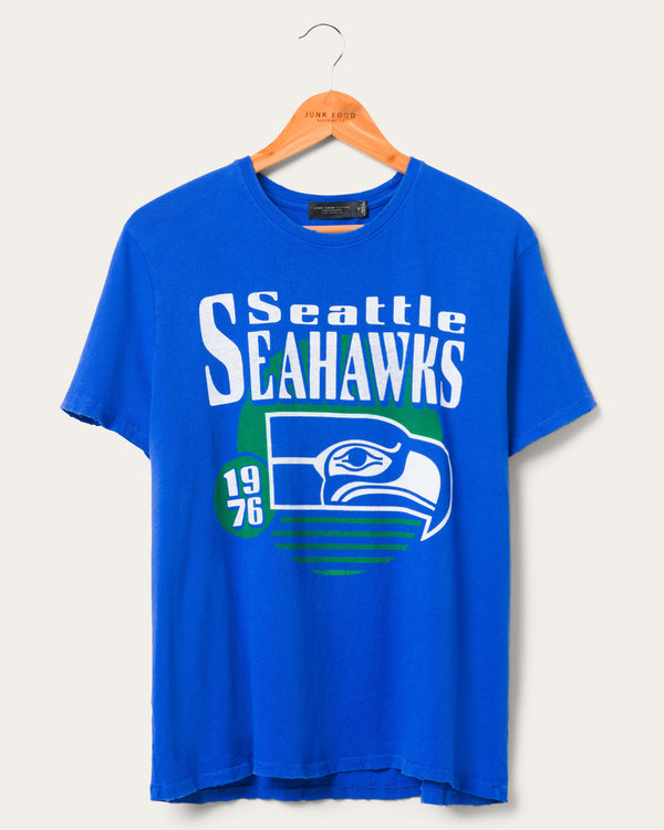 junk food clothing Women's Seattle Seahawks Sunset Vintage Tee Liberty