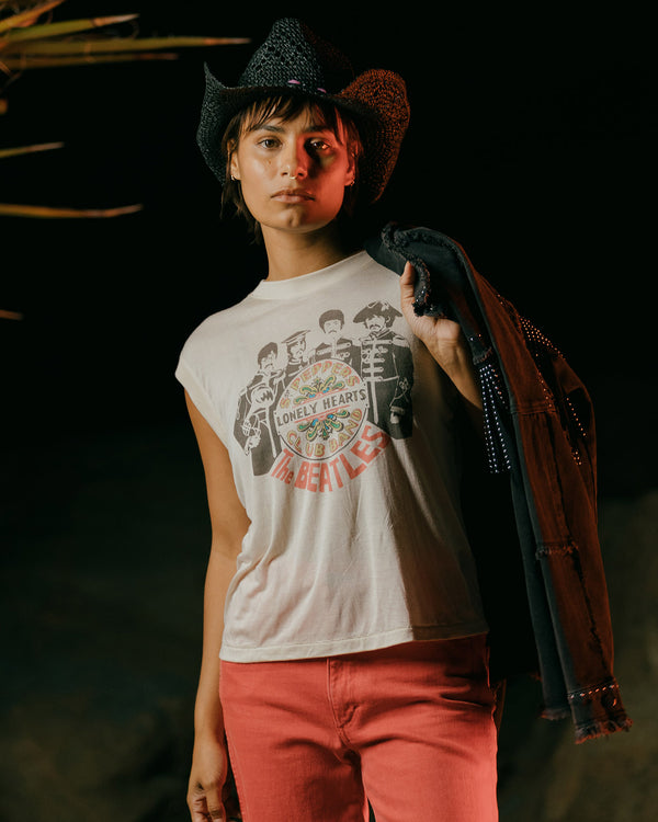 Junk Food Clothing Women's SGT Pepper Vintage Tissue Tank Birch