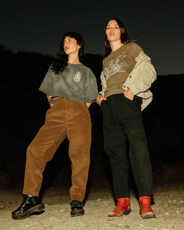 Junk Food Clothing Women's Skeleton Chopper Original Tee Washed Leather