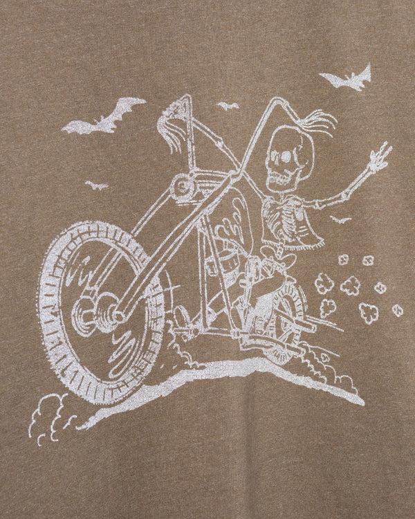 Junk Food Clothing Women's Skeleton Chopper Original Tee Washed Leather
