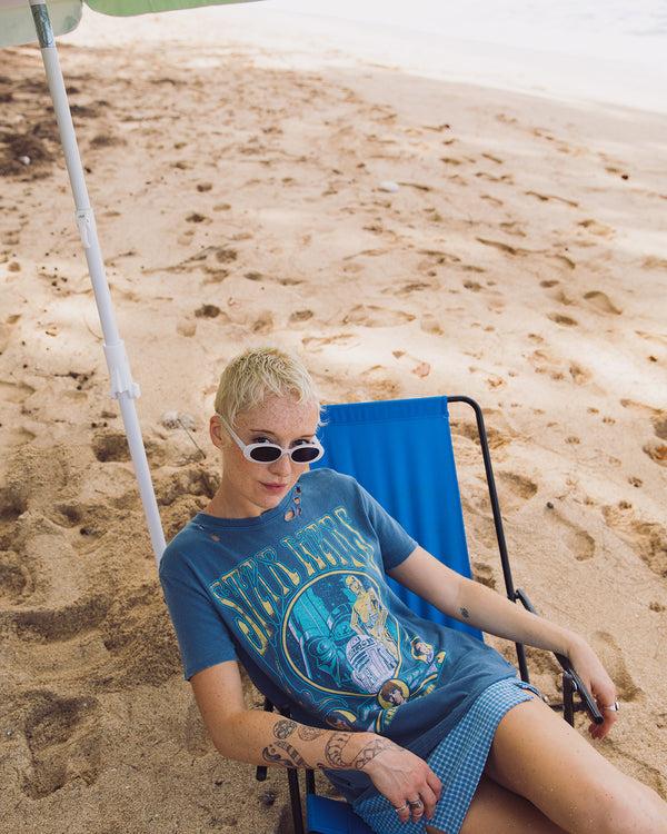 Junk Food Clothing Women's Star Wars™ Galaxy Far Far Away Vintage Destroy Tee Blue Indigo