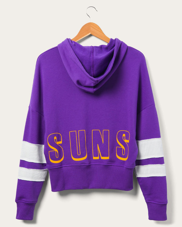 Junk Food Clothing Women's Suns Overtime Striped Fleece Hoodie Purple