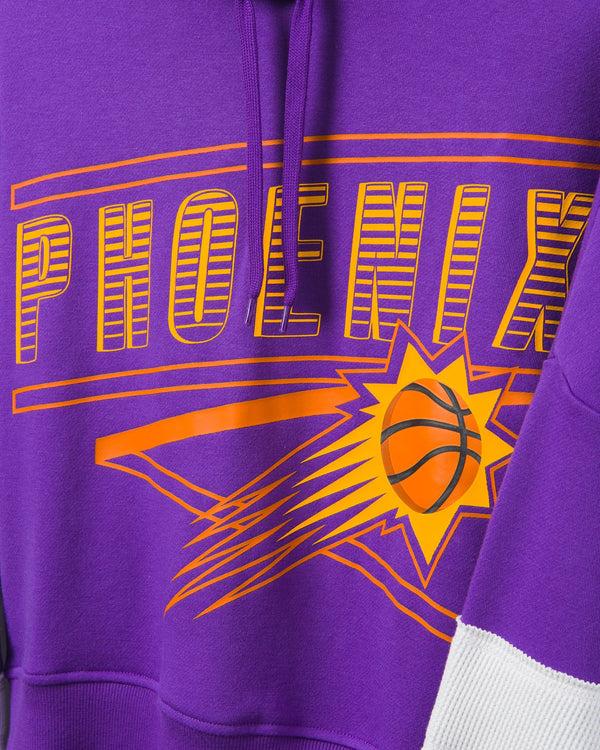 Junk Food Clothing Women's Suns Overtime Striped Fleece Hoodie Purple