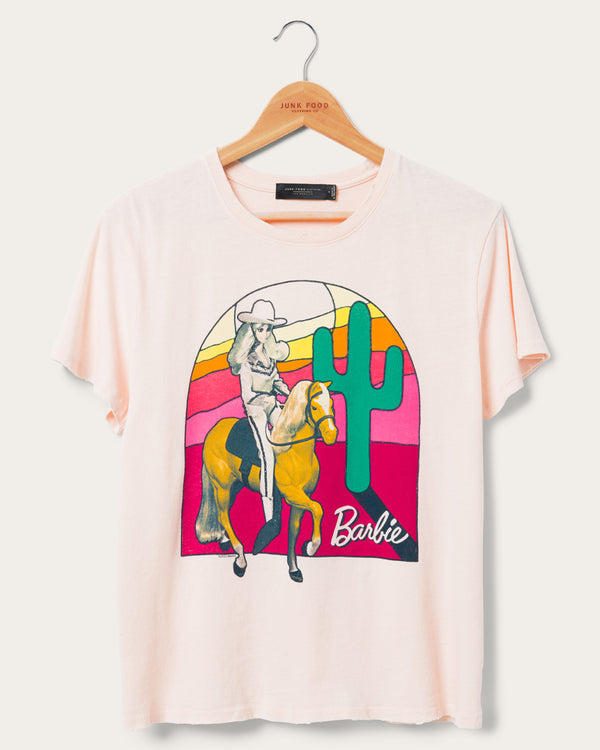 junk food clothing Women's Sunset Barbie Western Vintage Tee Spanish Villa