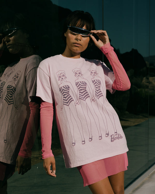 Junk Food Clothing Women's Swimsuit Barbie Flea Market Tee Light Pink