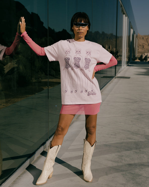 Junk Food Clothing Women's Swimsuit Barbie Flea Market Tee Light Pink