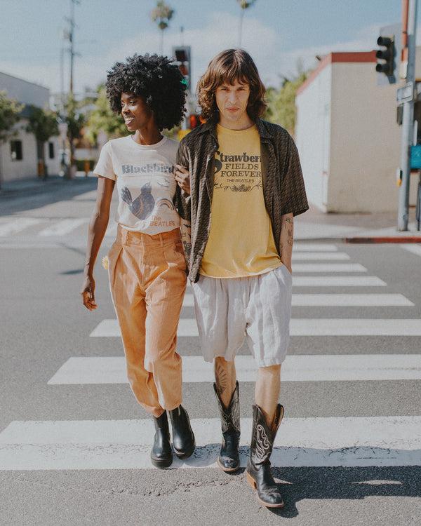 Junk Food Clothing Women's The Beatles Blackbird Original Tee