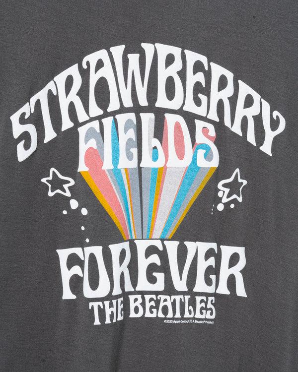 Junk Food Clothing Women's The Beatles Strawberry Fields Forever Vintage Tissue Tank Vintage Black