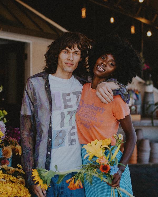 Junk Food Clothing Women's The Beatles Strawberry Fields Original Tee Tigerlily