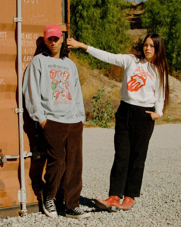 Junk Food Clothing Women's The Rolling Stones Fort Collins Colorado Fleece Raglan Vintage White