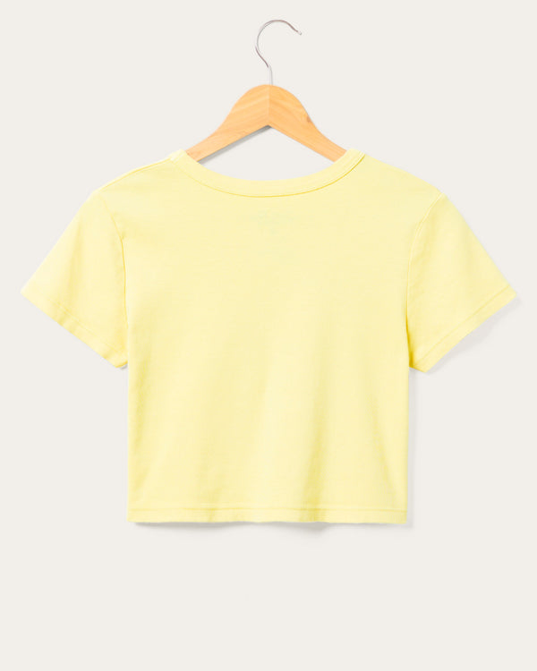 Junk Food Clothing Women's The Rolling Stones Glitter Baby Tee Dusty Citron