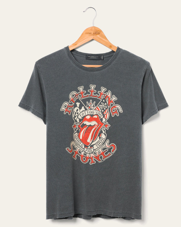 junk food clothing Women's The Rolling Stones Tattoo You Vintage Tee Vintage Black