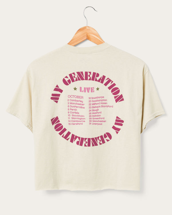 Junk Food Clothing Women's The Who 1965 Tour Flea Market Crop Tee Sand