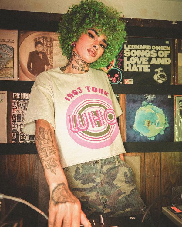 Junk Food Clothing Women's The Who 1965 Tour Flea Market Crop Tee Sand