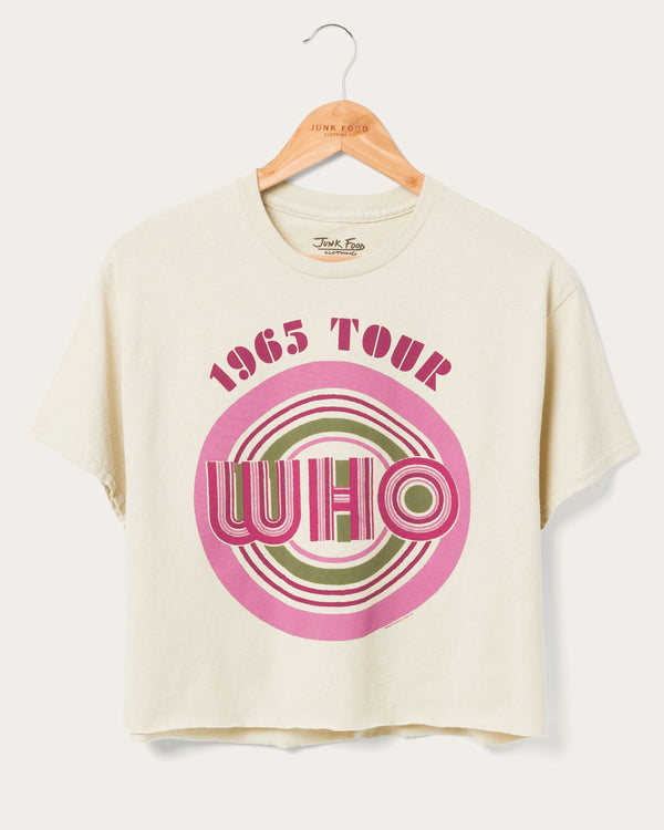 junk food clothing Women's The Who 1965 Tour Flea Market Crop Tee Sand