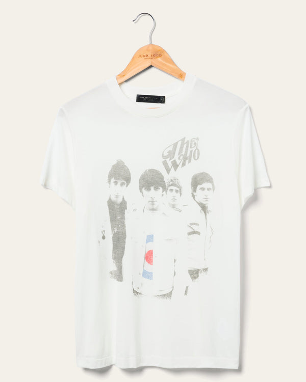 junk food clothing Women's The Who Vintage Tissue Tee Vintage White
