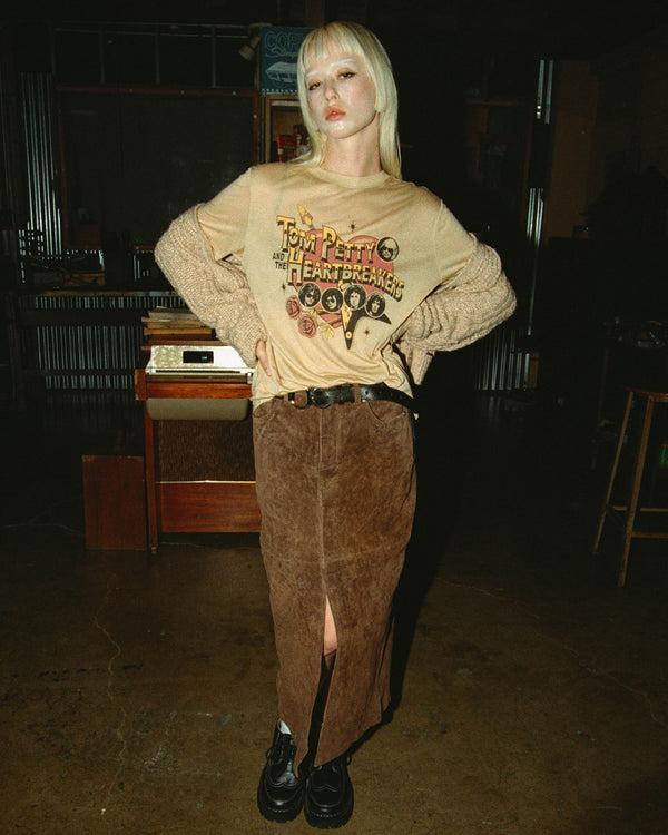 Junk Food Clothing Women's Tom Petty And The Heartbreakers Vintage Tissue Tee Camel