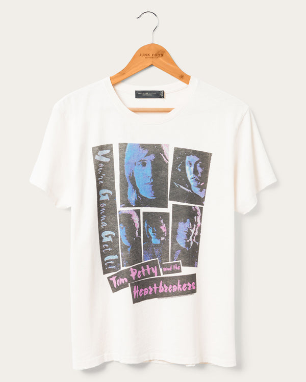 junk food clothing Women's Tom Petty You're Gonna Get It Vintage Tee Vintage White