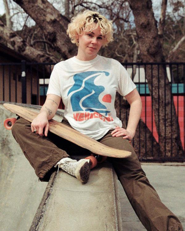 Junk Food Clothing Women's Venice CA Vintage Tissue Tee Vintage White