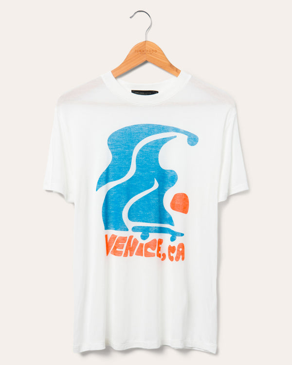 junk food clothing Women's Venice CA Vintage Tissue Tee Vintage White